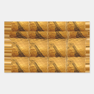 Adesivo Retangular Ouro Infinito Girafa Animal Motif Art Impressão