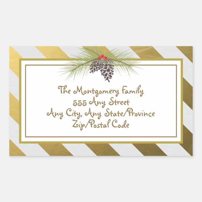 Adesivo Retangular Ouros - Vinheta de Natal Quadrada (Frente)