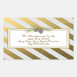 Adesivo Retangular Ouros - Vinheta de Natal Quadrada