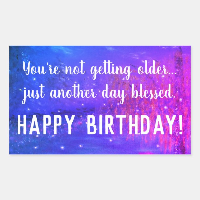 Adesivo Retangular Outro Dia Bendito Vinheta Feliz de Aniversário (Frente)