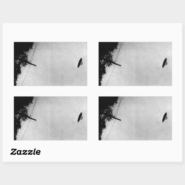 Adesivo Retangular OVNI Alienígena Espaçonave Extraterrestre Ultra Se (Folha)