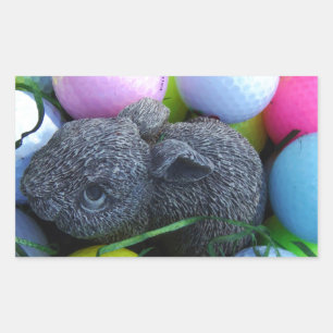 Adesivo Retangular Ovos da páscoa, bolas de golfe do coelho