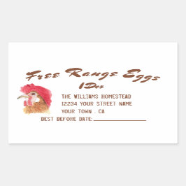 Adesivo Retangular Ovos de Intervalo Livre