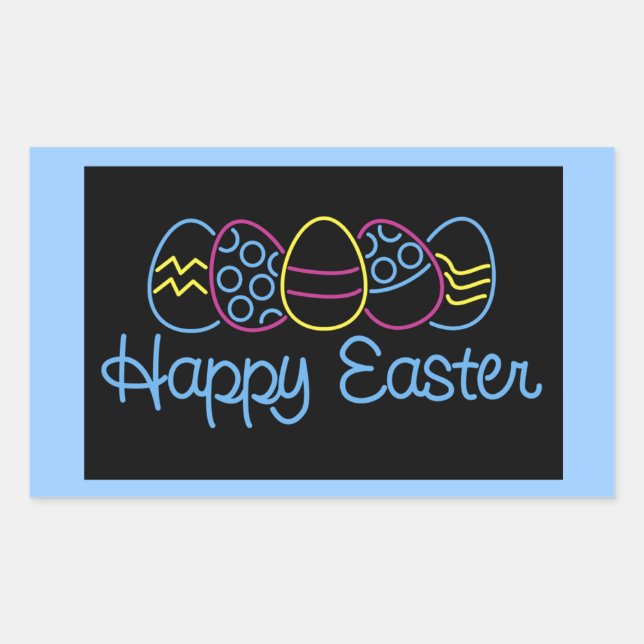 Adesivo Retangular Ovos de neon - (Frente)