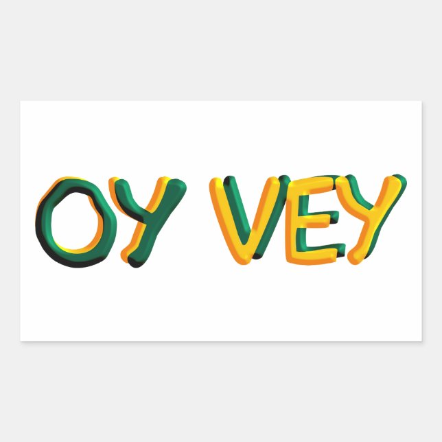 Adesivo Retangular Oy Vey (Frente)