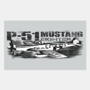 Adesivo Retangular P-51 Retângulo de Mustang