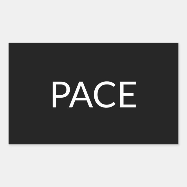 Adesivo Retangular Pace Black White Paz Italiana simples e minimalist (Frente)