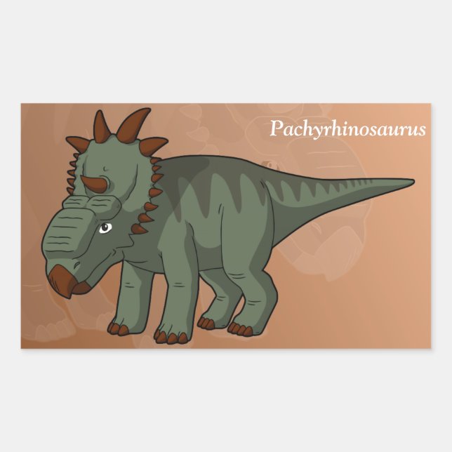 Adesivo Retangular Pachyrhinosaurus Dinossaur (Frente)