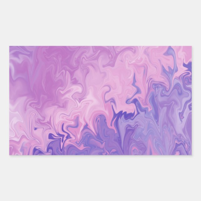 Adesivo Retangular Padrão Abstrato de Mármore Líquido Roxo (Frente)