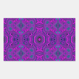 Adesivo Retangular Padrão Abstrato Trippy Retro Magenta e Preto