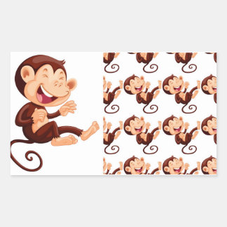 Adesivo Retangular Padrão Animal Macaco Engraçado