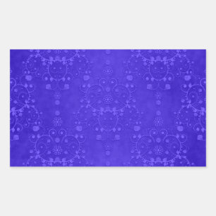Adesivo Retangular Padrão Damask Fancy Azul Cobalto Vibrante