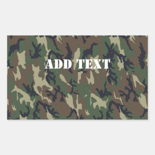Adesivo Retangular Padrão de Camuflagem Verde Militar