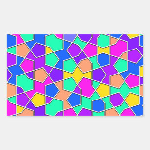 Adesivo Retangular padrão de decoração geométrica religiosa islâmica