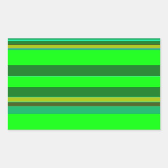 Adesivo Retangular Padrão de Designer Personalizado de Faixa Verde Co (Frente)