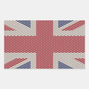 Adesivo Retangular Padrão de Fishnet do Union Jack Flag