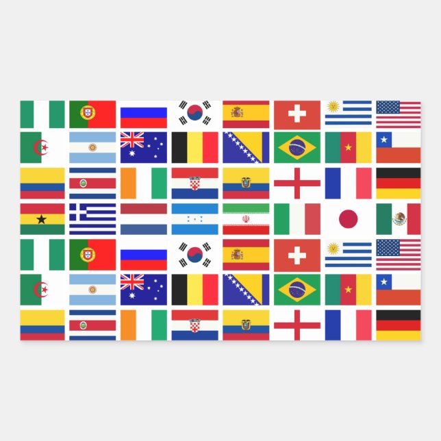 Adesivo Retangular Padrão de flags SOCCER 2014 (Frente)