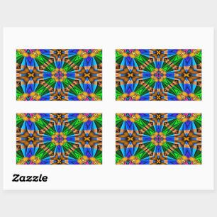Adesivo Retangular Padrão de Flores de Abstrato exclusivo