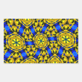 Adesivo Retangular Padrão de Flores do Ouro bonito