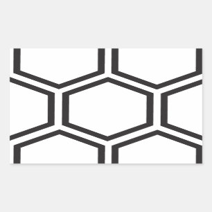 Adesivo Retangular Padrão de Hexágono Negro.