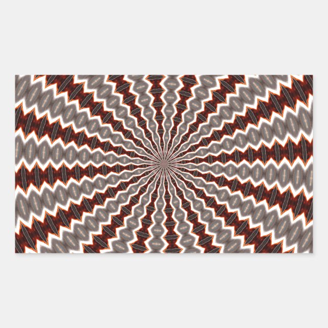 Adesivo Retangular Padrão de Kaleidoscópio de Vibração Vermelha (Frente)