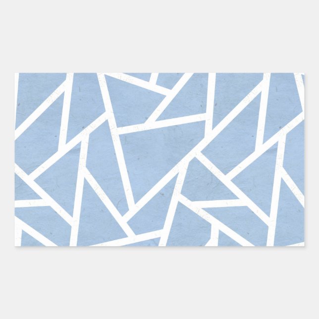 Adesivo Retangular Padrão de mosaico branco e azul pálido (Frente)