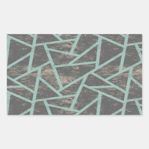 Adesivo Retangular Padrão de mosaico verde-claro e cinza