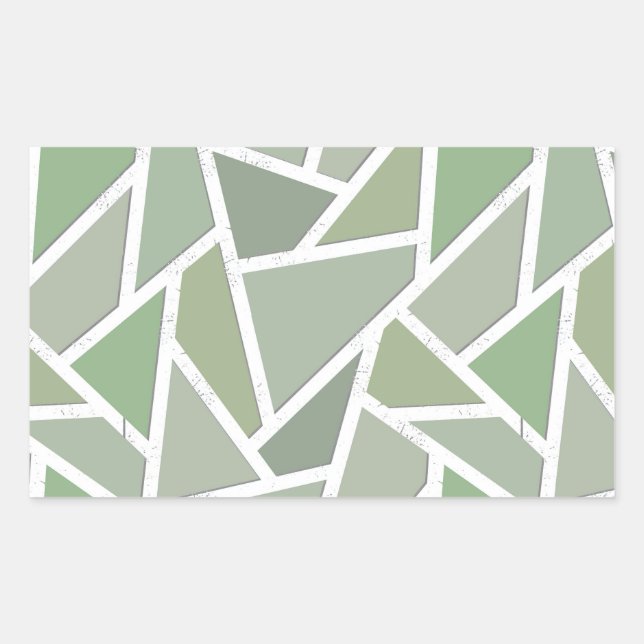 Adesivo Retangular Padrão de mosaico verde-oliva (Frente)
