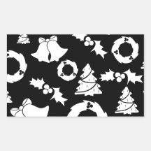 Padrão de Natal Branco Preto