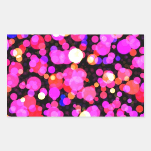 Adesivo Retangular Padrão de Ponto dos Círculos Rosa (Frente)