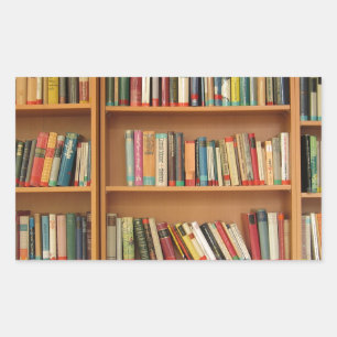 Adesivo Retangular Padrão de prateleira clássico, estante,livros,anti