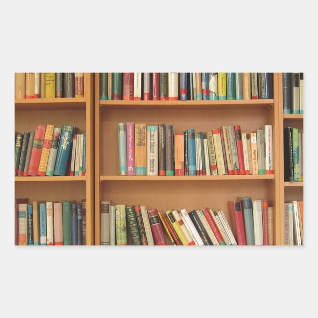 Adesivo Retangular Padrão de prateleira clássico, estante,livros,anti (Frente)