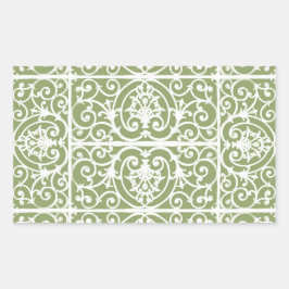 Adesivo Retangular Padrão de rolagem verde-oliva