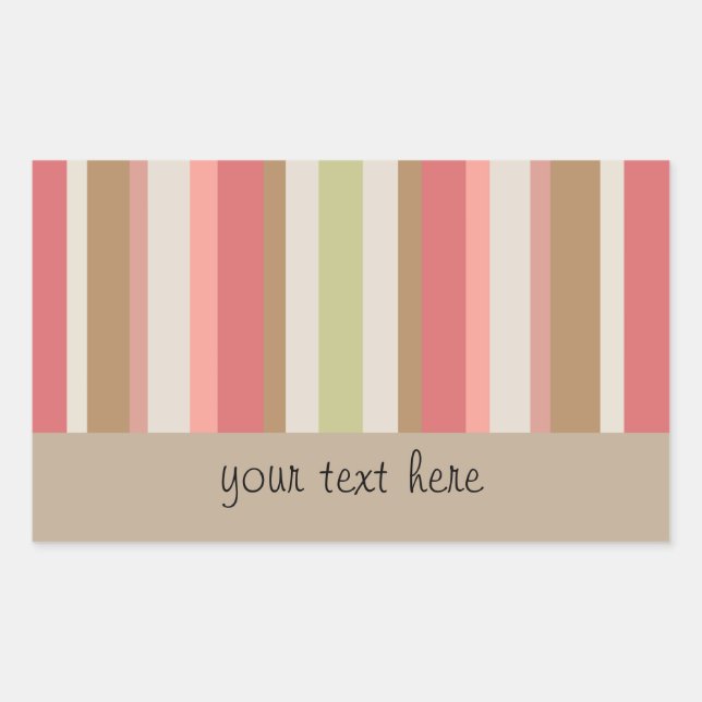 Adesivo Retangular Padrão de Stripes de Paprika (Frente)