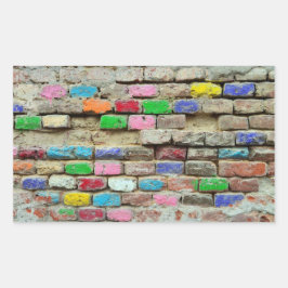 Adesivo Retangular padrão de textura de granulometria de tijolos colo