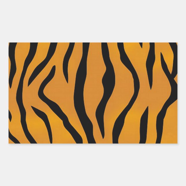 Adesivo Retangular Padrão de Tigre em Faixa (Frente)