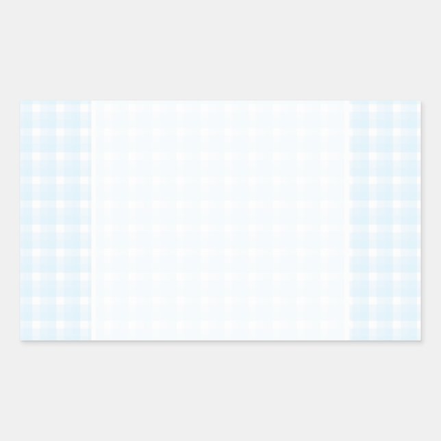 Adesivo Retangular Padrão de verificação de Gingham. Azul pálido e br (Frente)