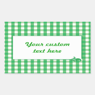 Adesivo Retangular Padrão de Verificação de Gingham Verde