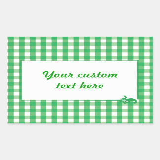 Adesivo Retangular Padrão de Verificação de Gingham Verde