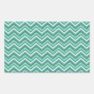 Adesivo Retangular Padrão Emerald Chevron Facultado