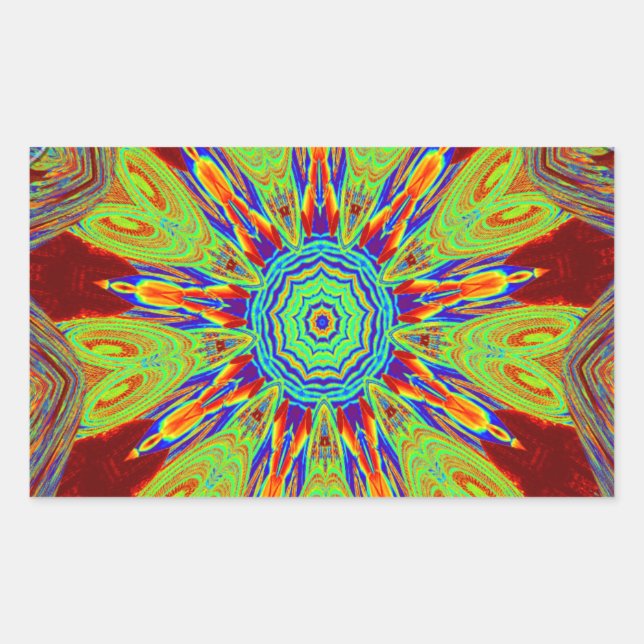 Adesivo Retangular Padrão étnico europeu da Ásia africana (Frente)