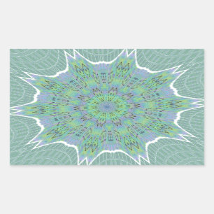 Adesivo Retangular Padrão Floral Verde legal