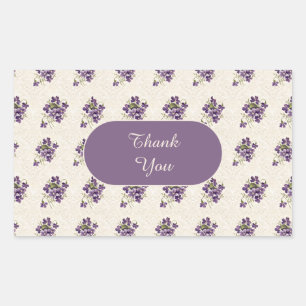 Adesivo Retangular Padrão Floral Violeta Art Nouveau
