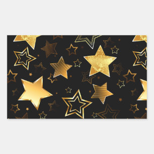 Adesivo Retangular Padrão sem costura com estrelas de Ouro