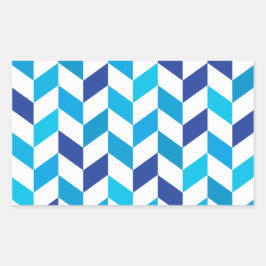 Adesivo Retangular Padrão Simples de Arenque Azul