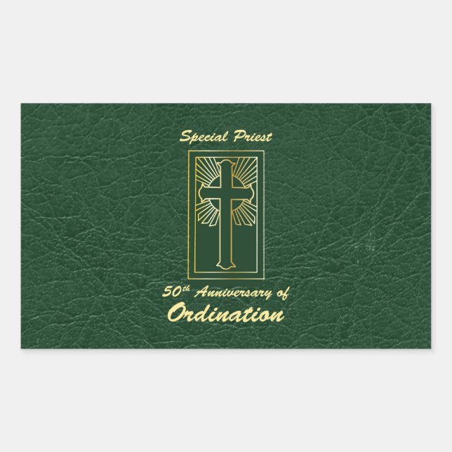 Adesivo Retangular Padre 50º Aniversário da Ordenação do Olho do Cour (Frente)
