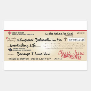 Adesivo Retangular Pago completamente salvar pelo cristão da