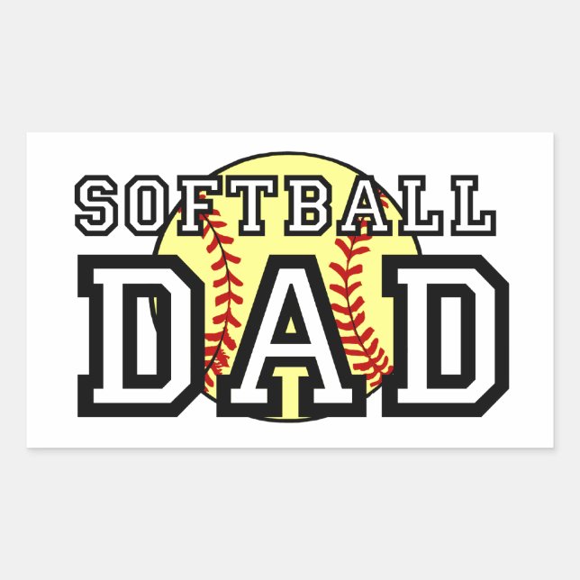 Adesivo Retangular Pai de Softball (Frente)