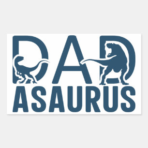 Adesivo Retangular Pai do Dinossauro Asaurus Dino Lover T Pai Rex Din