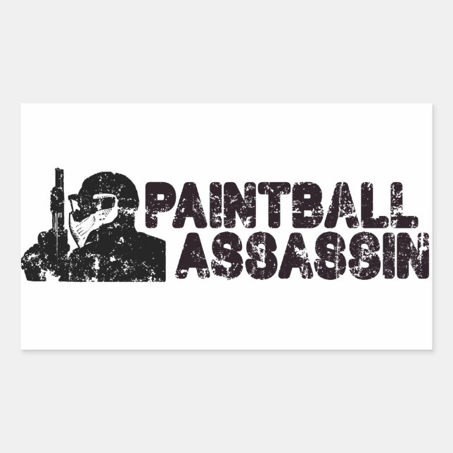 Adesivo Retangular Paintballing Assassin (Frente)